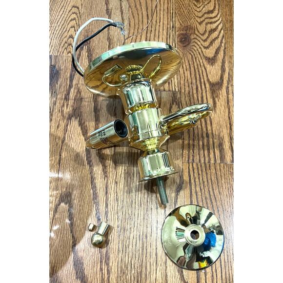 Vintage Art Deco Semi Flush Mount Glass Ceiling Light Fixture Floral 30s 40s 50s - Picture 7 of 9